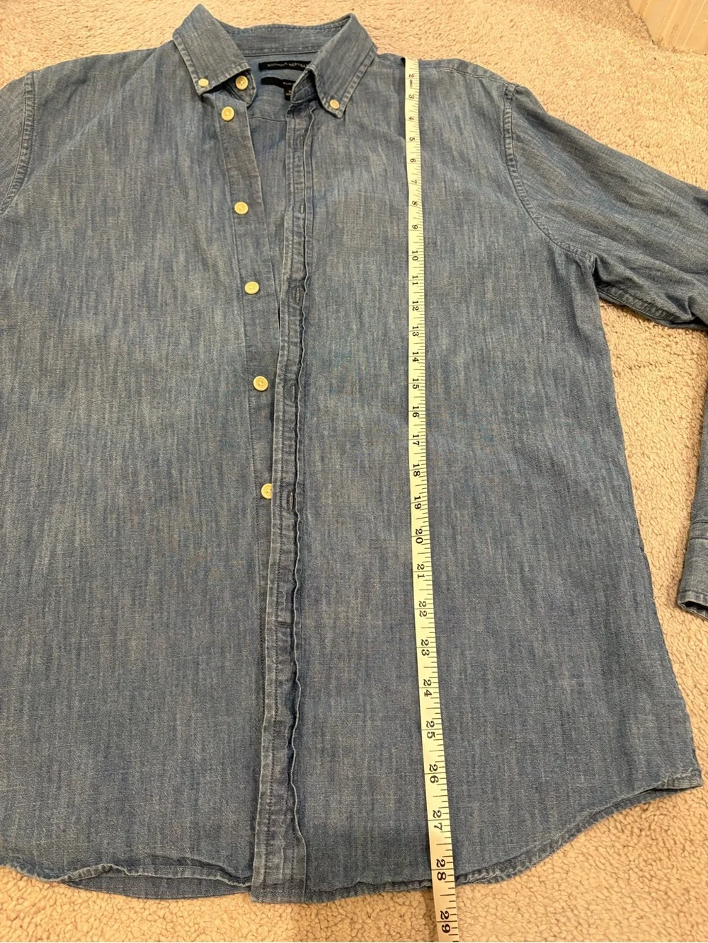Banana Republic Blue Button-Down Shirt Slim Fit